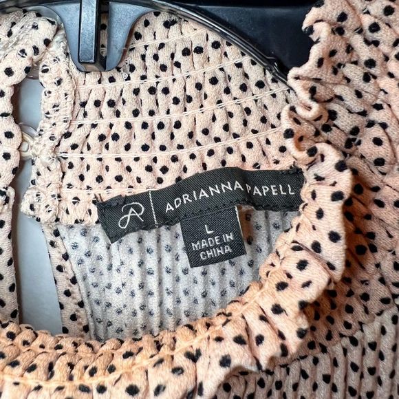 Adrianna Papell Anthropologie Light Pink with Black Polka Dot - Picture 6 of 12